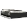 Image de vidaXL Cadre de lit sans matelas noir 135x190 cm bois d'ingÃ©nierie