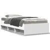 Image de vidaXL Cadre de lit sans matelas blanc 75x190 cm bois d'ingÃ©nierie