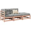 Image de Vidaxl Salon De Jardin 3 Pcs Et Coussins Bois Massif Sapin De Douglas