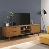 Image de vidaXL Meuble TV MOLDE Marron 158x40x49 cm Bois de pin massif