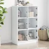 Image de vidaXL Buffet haut avec portes blanc 68x37x109 cm bois d'ingÃ©nierie