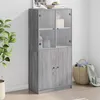 Image de vidaXL Buffet haut avec portes gris sonoma 68x37x142cm bois ingÃ©nierie