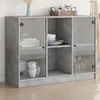 Image de vidaXL Buffet gris bÃ©ton 102x37x75,5 cm bois d'ingÃ©nierie