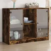 Image de Vidaxl Buffet ChÃªne FumÃ© 102x37x75,5 Cm Bois D'ingÃ©nierie