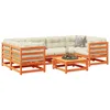 Image de Vidaxl Salon De Jardin 7 Pcs Avec Coussins Cire Marron Bois Pin Massif