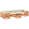 Image de Vidaxl Salon De Jardin 8 Pcs Avec Coussins Marron Cire Bois Pin Massif