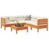 Image de Vidaxl Salon De Jardin 6 Pcs Avec Coussins Cire Marron Bois Pin Massif