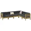 Image de Vidaxl Salon De Jardin 6 Pcs Avec Coussins Bois De Pin ImprÃ©gnÃ©