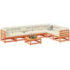 Image de Vidaxl Salon De Jardin 8 Pcs Avec Coussins Marron Cire Bois Pin Massif