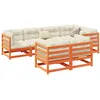 Image de Vidaxl Salon De Jardin 7 Pcs Avec Coussins Cire Marron Bois Pin Massif