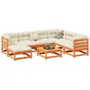 Image de Vidaxl Salon De Jardin 8 Pcs Avec Coussins Marron Cire Bois Pin Massif