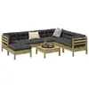 Image de Vidaxl Salon De Jardin 8 Pcs Avec Coussins Bois De Pin ImprÃ©gnÃ©