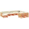 Image de Vidaxl Salon De Jardin 10pcs Avec Coussins Cire Marron Bois Pin Massif