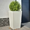 Image de Vidaxl JardiniÃ¨res 2 Pcs Blanc 45x45x75 Cm Acier