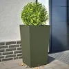 Image de Vidaxl JardiniÃ¨res 2 Pcs Vert Olive 45x45x75 Cm Acier