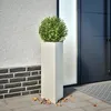 Image de Vidaxl JardiniÃ¨res 2 Pcs Blanc Triangulaire 30x26x75 Cm Acier