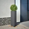 Image de Vidaxl JardiniÃ¨re Anthracite Triangulaire 30x26x75 Cm Acier