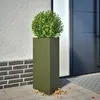 Image de Vidaxl JardiniÃ¨res 2 Pcs Vert Olive Triangulaire 40x34,5x70 Cm Acier