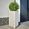 Image de Vidaxl JardiniÃ¨re Blanc Triangulaire 50x43x75 Cm Acier
