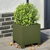 Image de Vidaxl JardiniÃ¨re Vert Olive 30x30x30 Cm Acier