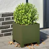 Image de Vidaxl JardiniÃ¨res 2 Pcs Vert Olive 30x30x30 Cm Acier