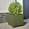Image de Vidaxl JardiniÃ¨res 2 Pcs Vert Olive 40x40x40 Cm Acier