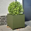 Image de Vidaxl JardiniÃ¨re Vert Olive 50x50x50 Cm Acier
