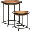 Image de vidaXL Ensemble de table d'appoint 2 pcs bois massif d'acacia