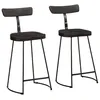 Image de vidaXL Tabourets de bar lot de 2 noir 49x43x88 cm bois manguier massif