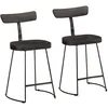 Image de vidaXL Tabourets de bar lot de 2 noir 49x43x79 cm bois manguier massif