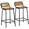 Image de vidaXL Tabourets de bar lot de 2 46x35,5x80cm bois massif rÃ©cupÃ©ration