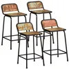 Image de vidaXL Tabourets de bar lot de 4 46x35,5x80cm bois massif rÃ©cupÃ©ration