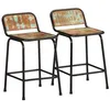 Image de vidaXL Tabourets de bar lot de 2 46x35,5x70cm bois massif rÃ©cupÃ©ration