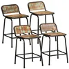 Image de vidaXL Tabourets de bar lot de 4 46x35,5x70cm bois massif rÃ©cupÃ©ration