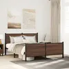 Image de vidaXL Cadre de lit en mÃ©tal sans matelas chÃªne marron 150x200 cm