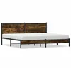 Image de vidaXL Cadre de lit en mÃ©tal sans matelas chÃªne fumÃ© 200x200 cm