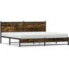 Image de vidaXL Cadre de lit en mÃ©tal sans matelas chÃªne fumÃ© 200x200 cm