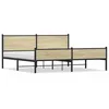Image de vidaXL Cadre de lit en mÃ©tal sans matelas chÃªne sonoma 200x200 cm