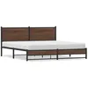 Image de vidaXL Cadre de lit en mÃ©tal sans matelas chÃªne marron 180x200 cm
