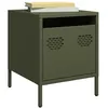 Image de vidaXL Tables de chevet 2 pcs vert olive 35x39x43,5 cm acier