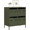 Image de vidaXL Buffet vert olive 68x39x73,5 cm acier laminÃ© Ã  froid