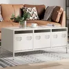 Image de vidaXL Table basse blanc 101,5x50x43,5 cm acier laminÃ© Ã  froid