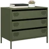 Image de vidaXL Buffet vert olive 68x39x58,5 cm acier laminÃ© Ã  froid