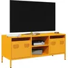 Image de vidaXL Meuble TV jaune moutarde 101,5x39x43,5 cm acier laminÃ© Ã  froid