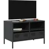 Image de vidaXL Meuble TV noir 68x39x43,5 cm acier laminÃ© Ã  froid