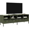 Image de vidaXL Meuble TV vert olive 135x39x43,5 cm acier laminÃ© Ã  froid