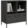 Image de vidaXL Buffet noir 68x39x73,5 cm acier laminÃ© Ã  froid