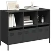 Image de vidaXL Buffet noir 101,5x39x73,5 cm acier laminÃ© Ã  froid