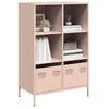 Image de vidaXL Buffet haut rose 68x39x103,5 cm acier