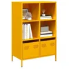 Image de vidaXL Buffet haut jaune moutarde 68x39x103,5 cm acier